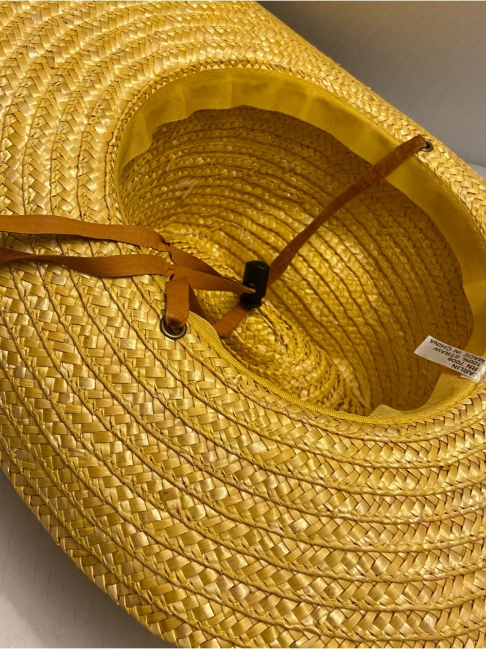 Cato Arlin Straw Yellow Cowgirl Hat With Adjustable Chin Strap. - Picture 3 of 6